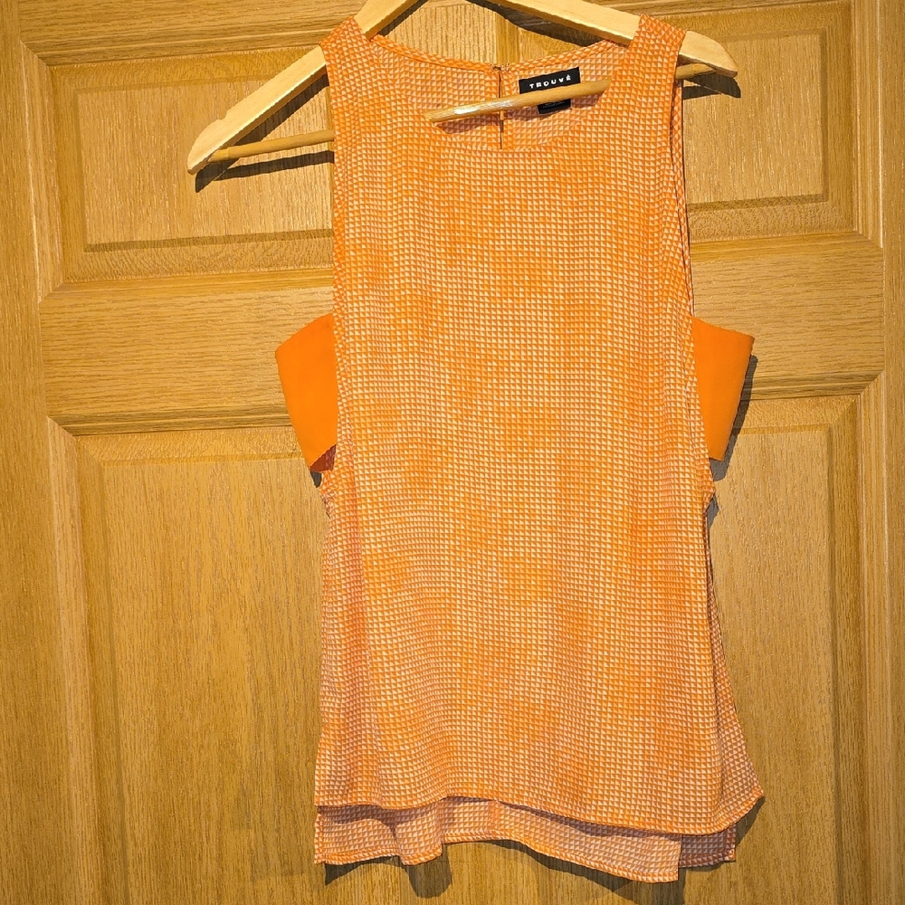 Trouve Orange Textured Layered Tank